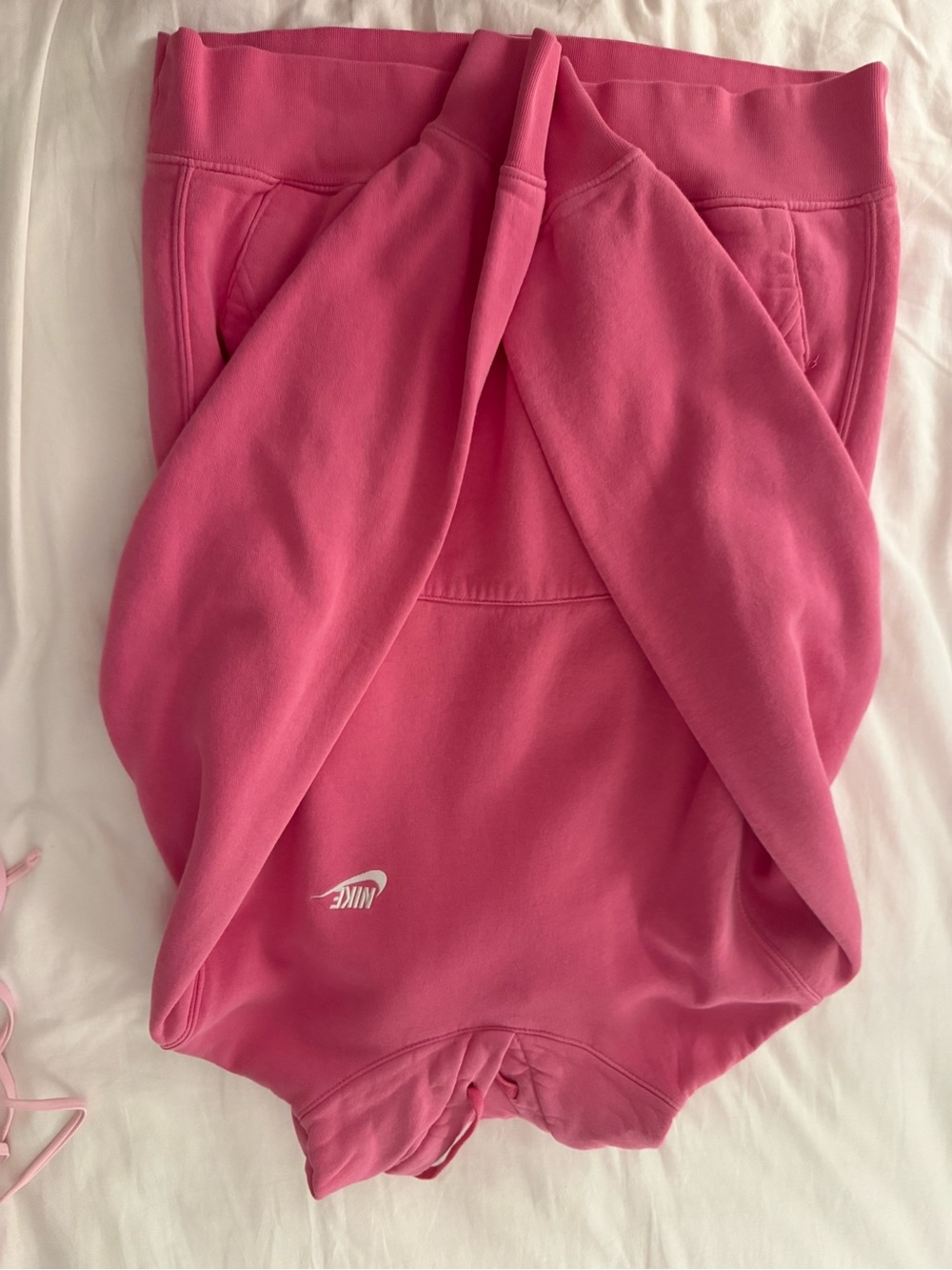 Nike Pink Pullover Hoodie with White Swoosh Tag